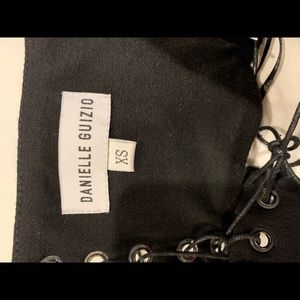 Danielle Guizio patent leather lace up top